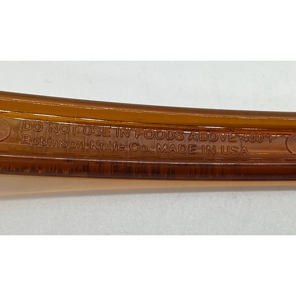 Vintage ULTRATEMP Robinson Knife Utensil Amber Orange Serrated Pie Cake Server